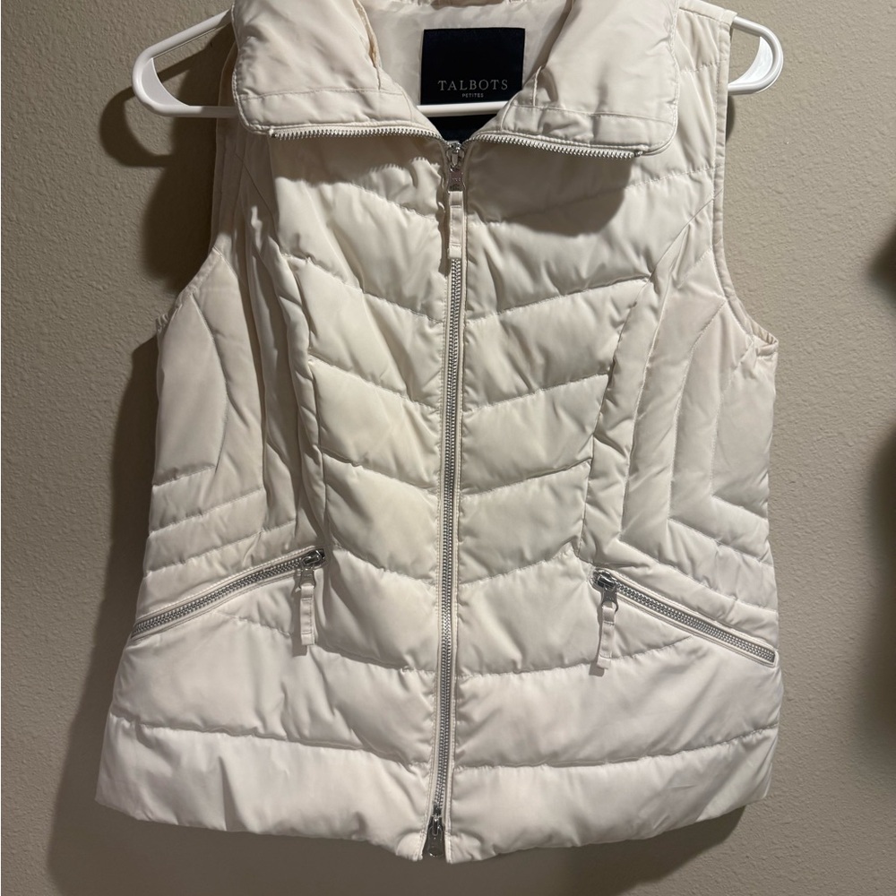 Talbots Women's Ivory Quilted Vest